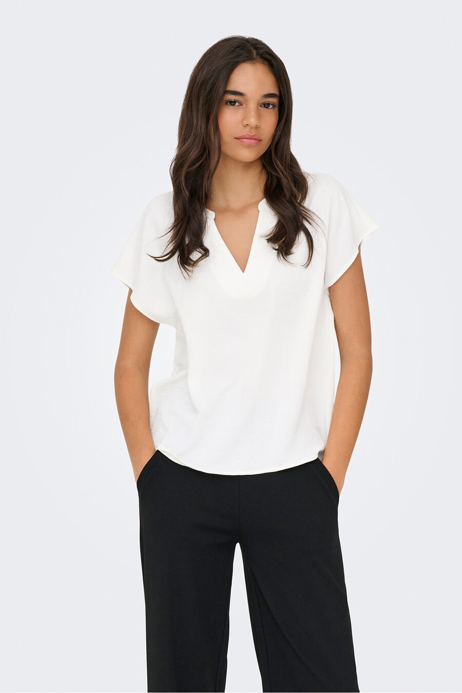 Blusa manga corta lino