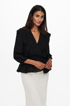 Springfield Blouse with v-neck and 3/4-length sleeves black