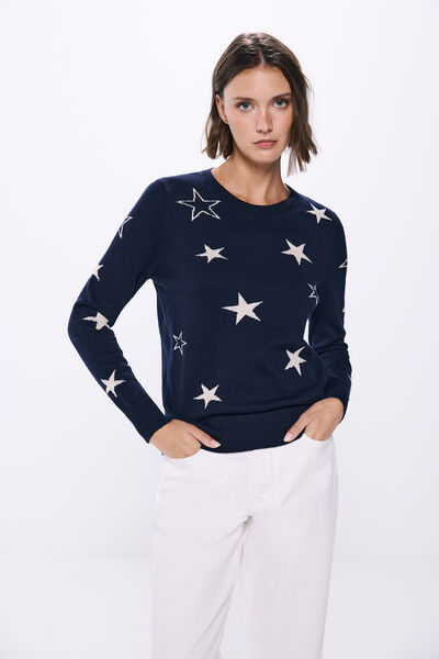 Springfield Jersey estrellas lurex navy