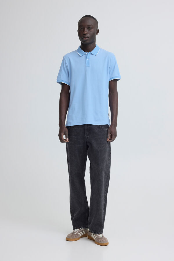 Blend Piqu&eacute; regular polo shirt blue
