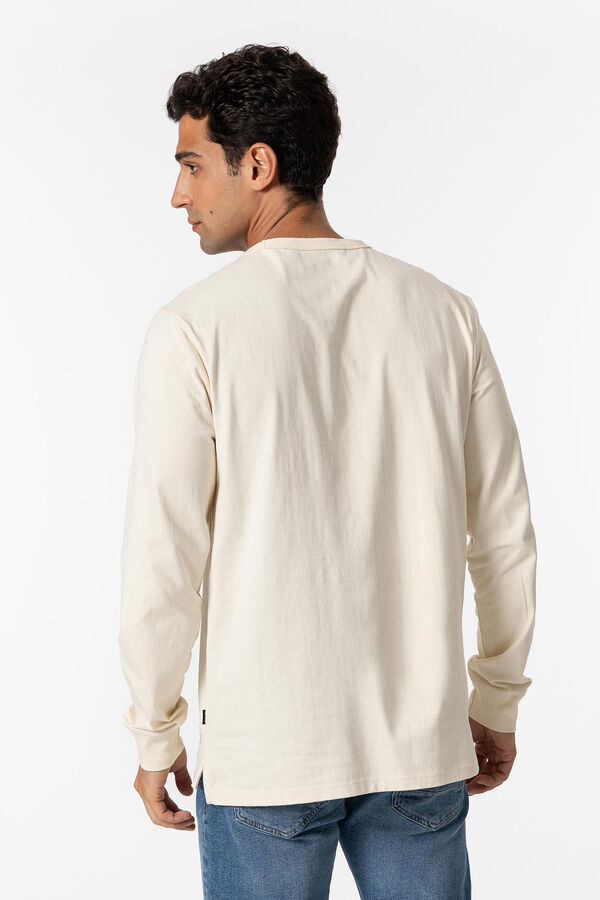 Tiffosi T-shirt b&aacute;sica de manga comprida bege