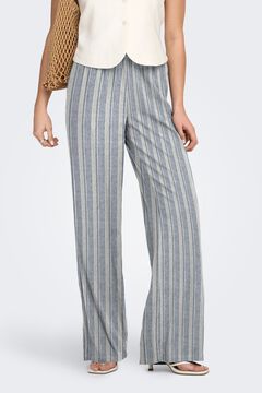 Only Cal&ccedil;a de linho &agrave;s riscas azul