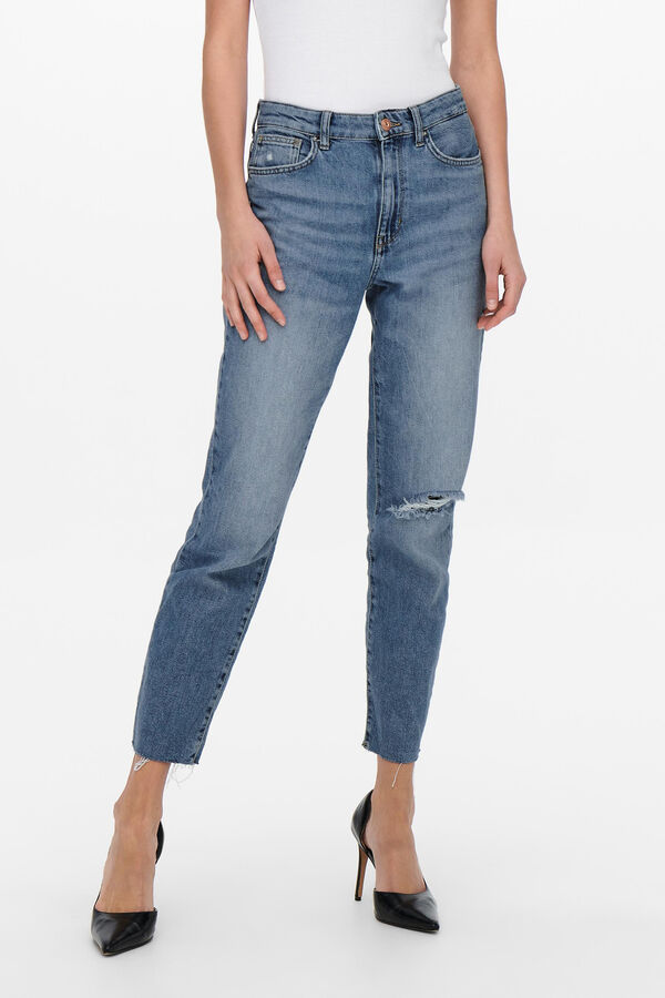Springfield Mom fit 5-pocket jeans blue mix
