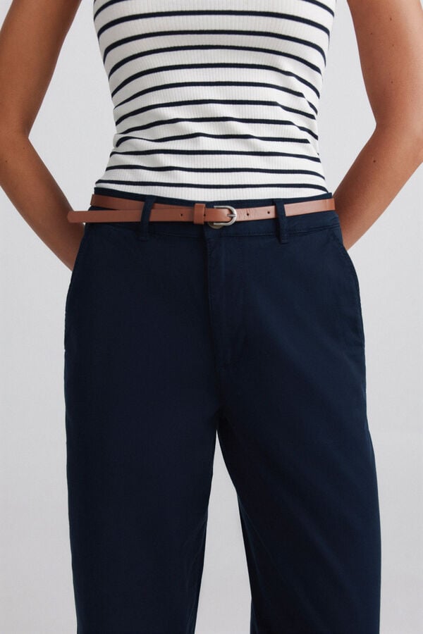 Springfield Chinos with belt blue