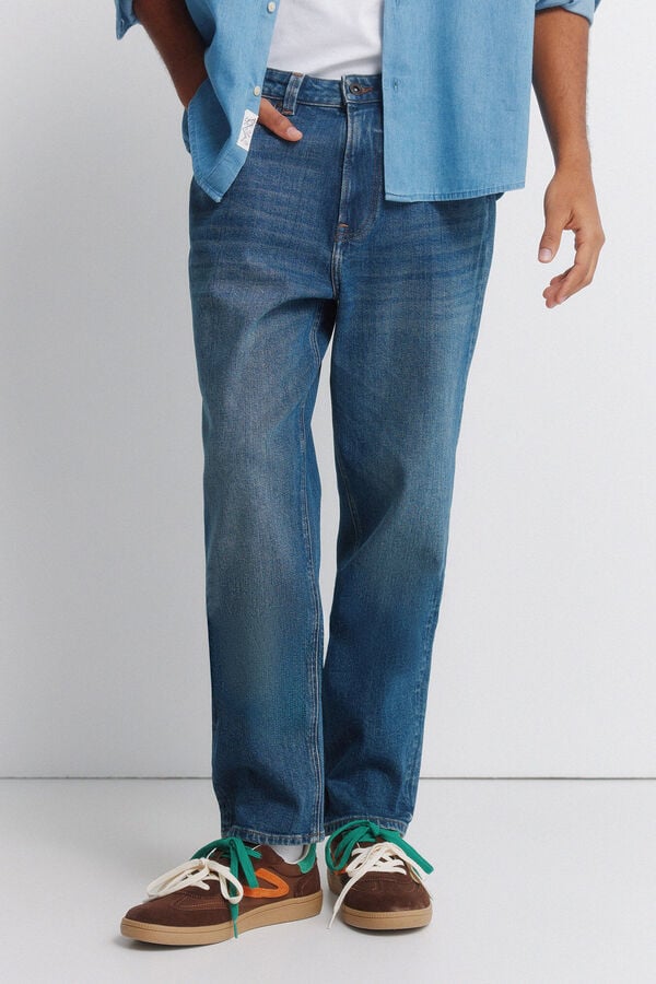 Springfield Overdyed regular fit jeans blue