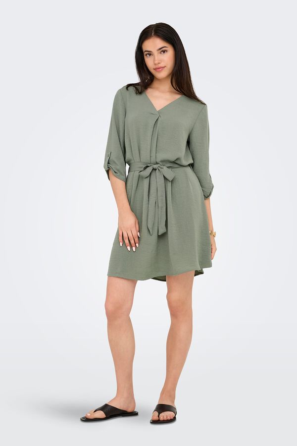 JDY 3/4 sleeve short dress grey