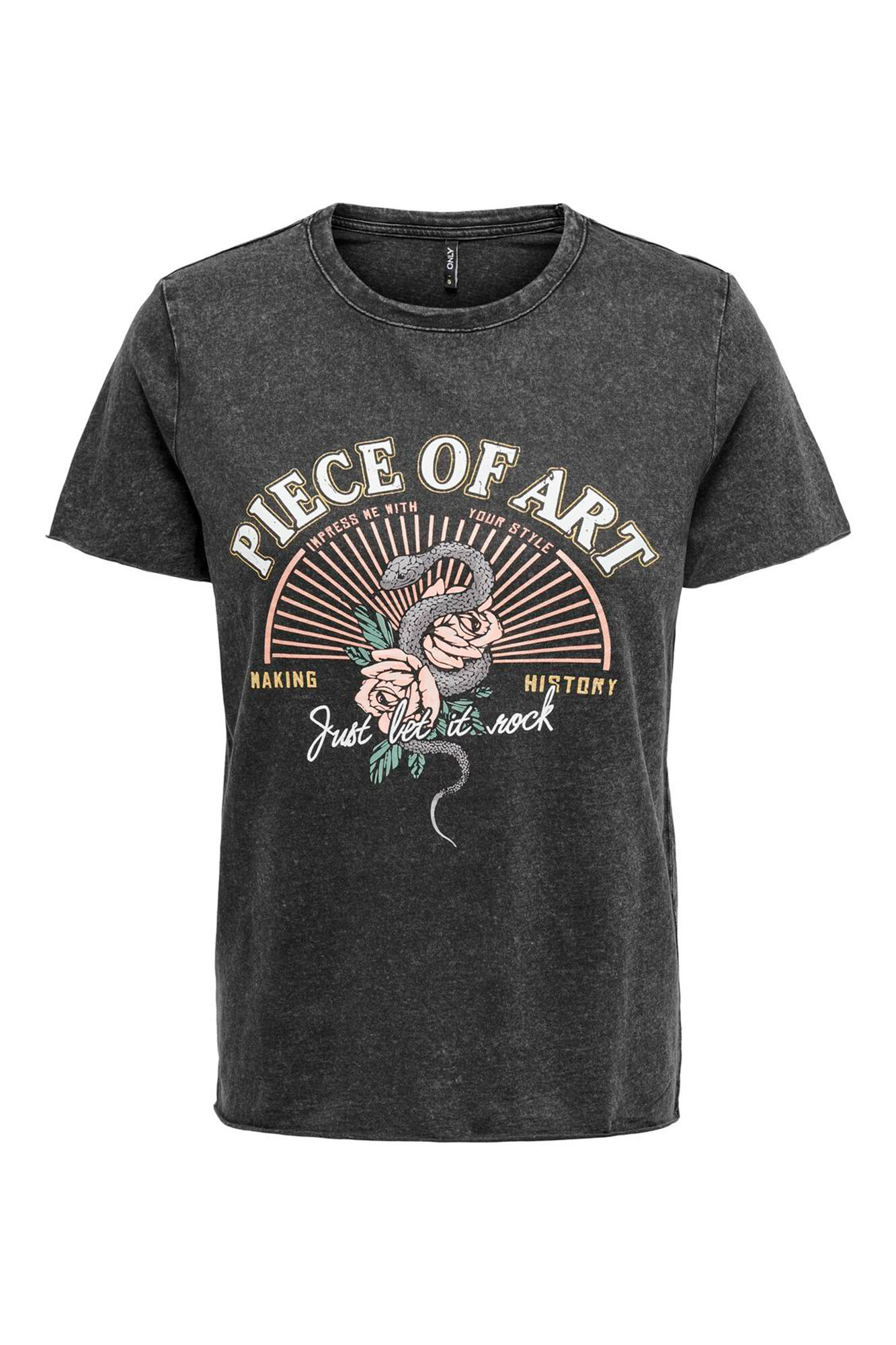 Only T-shirt de manga curta estampada