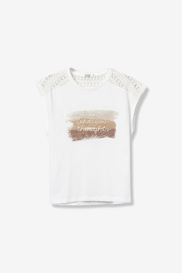 Tiffosi T-shirt with lace blanc