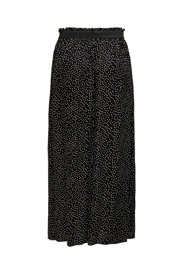 Springfield Long printed skirt with elasticated waistband black