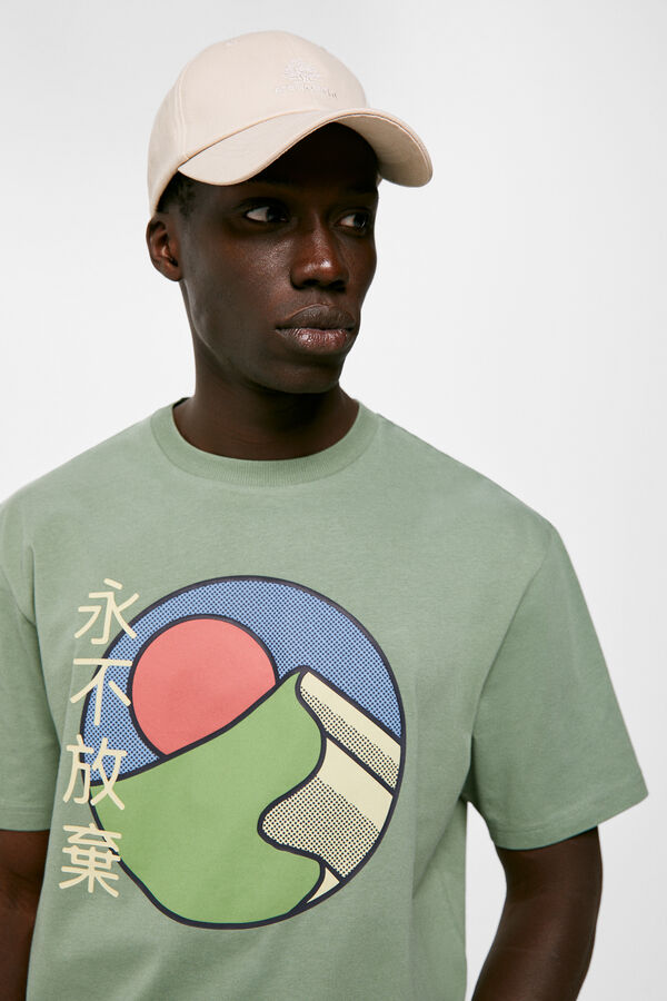 Springfield T-shirt montagne japonaise vert