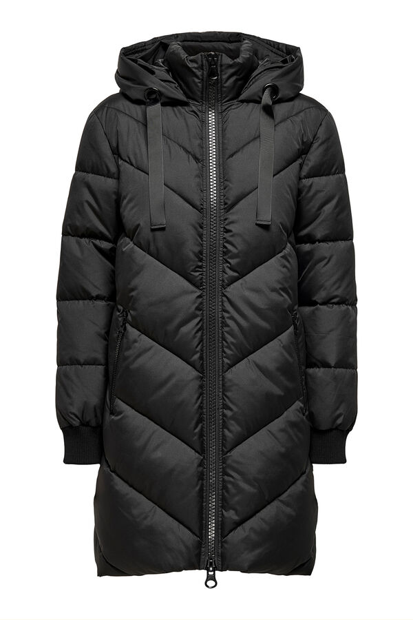 JDY Abrigo acolchado negro