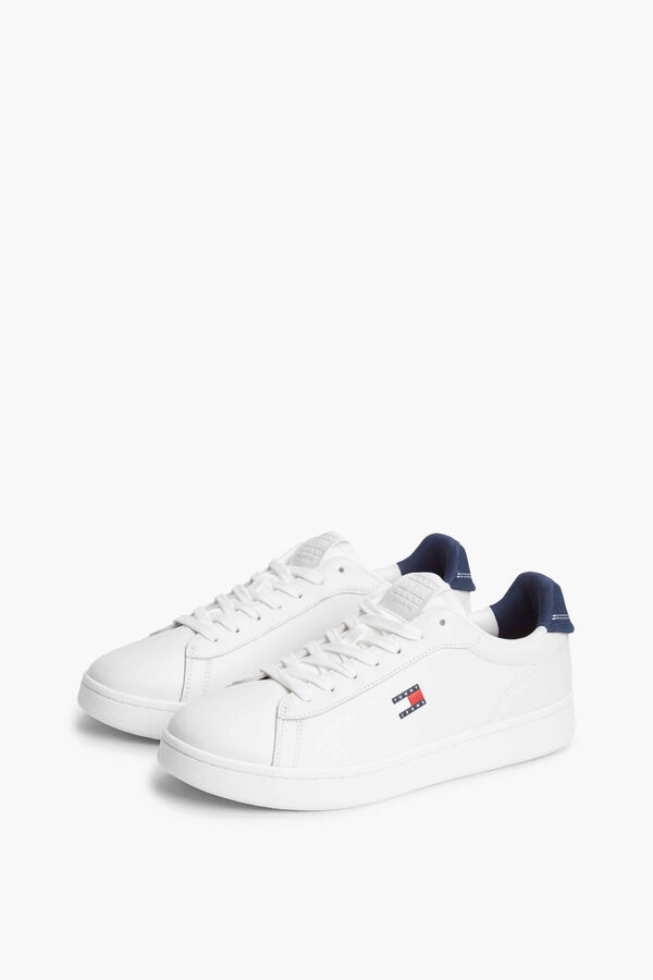 Tommy Jeans Chinelos de quarto com bandeira branco