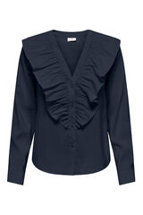 JDY long sleeve ruffle shirt Plava