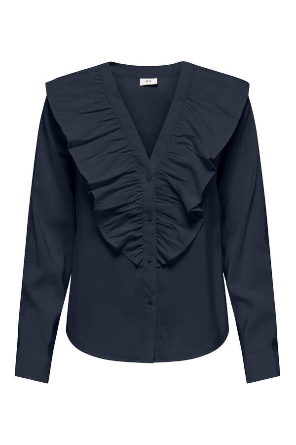JDY long sleeve ruffle shirt Plava