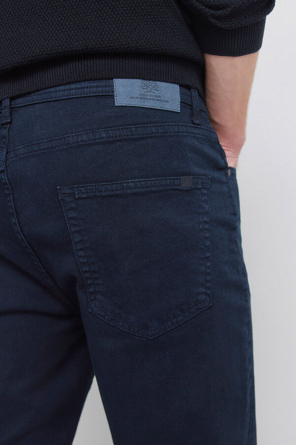 Springfield Pantalon 5 poches d&eacute;lav&eacute; slim fit bleu