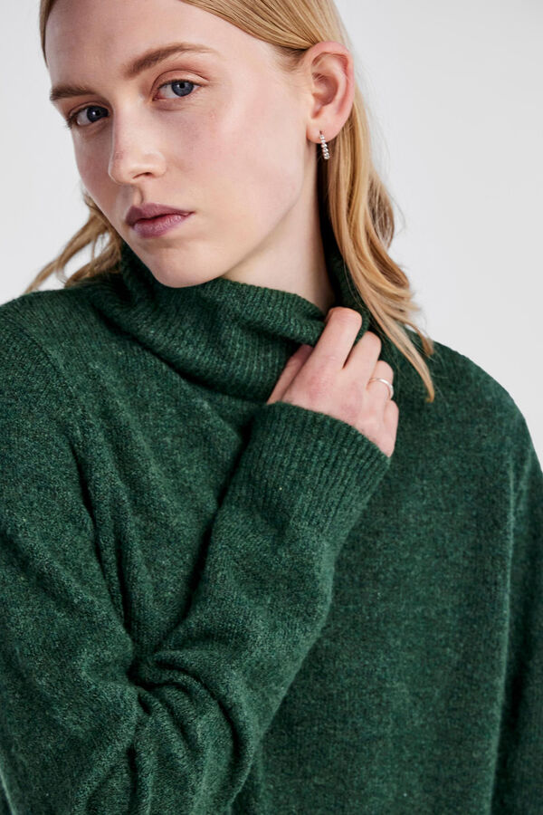 Springfield Essential knit midi dress green