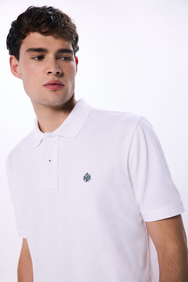 Springfield Regular fit basic piqué polo white