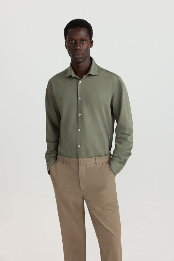 Springfield Camisa performance comfort quick dry y non- iron kaki
