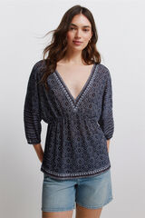 Springfield Batwing sleeve T-shirt blue