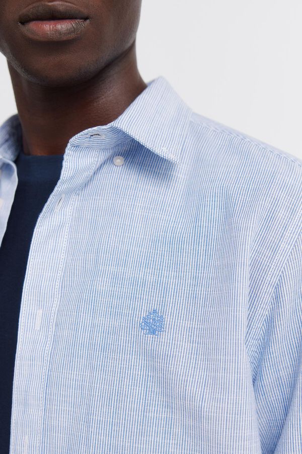 Springfield Lightweight micro striped shirt blue