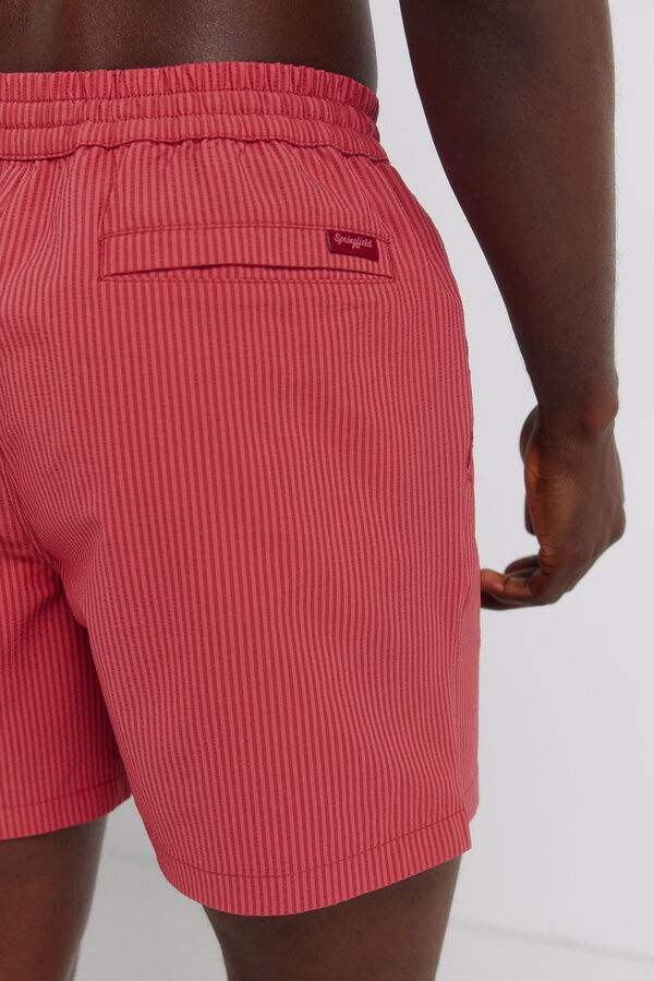 Springfield Striped seersucker swimwear red
