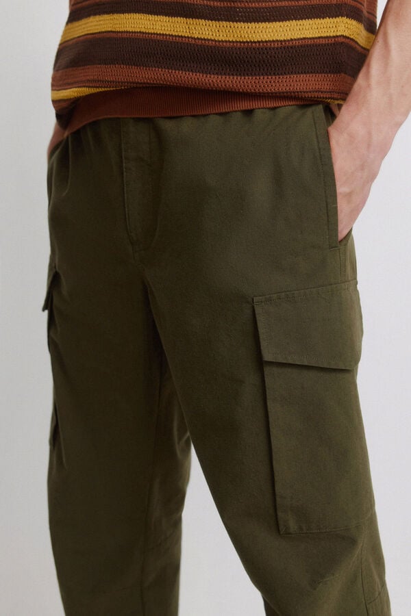 Springfield Straight fit cargo trousers printed