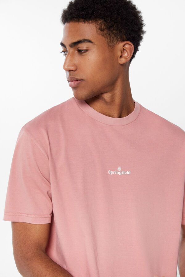 Springfield Washed T-shirt with logo pink