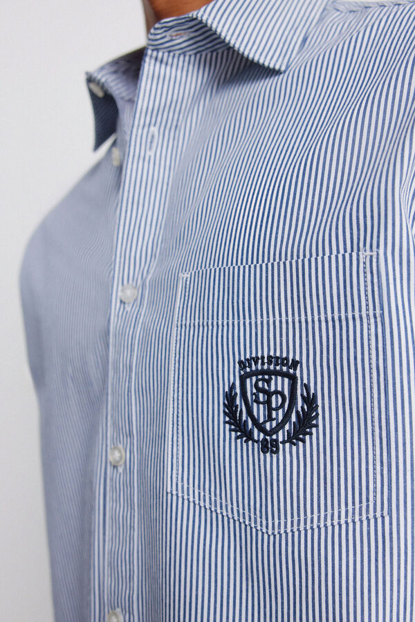 Springfield Prugasta ko&scaron;ulja sa vezom na džepu Plava