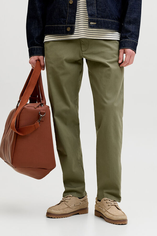 Jack & Jones Pantal&oacute;n chino relaxed tiro medio verde