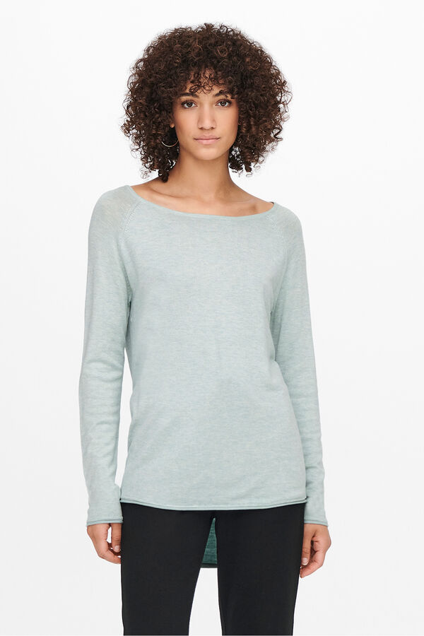 Only Jersey de punto cuello redondo azul