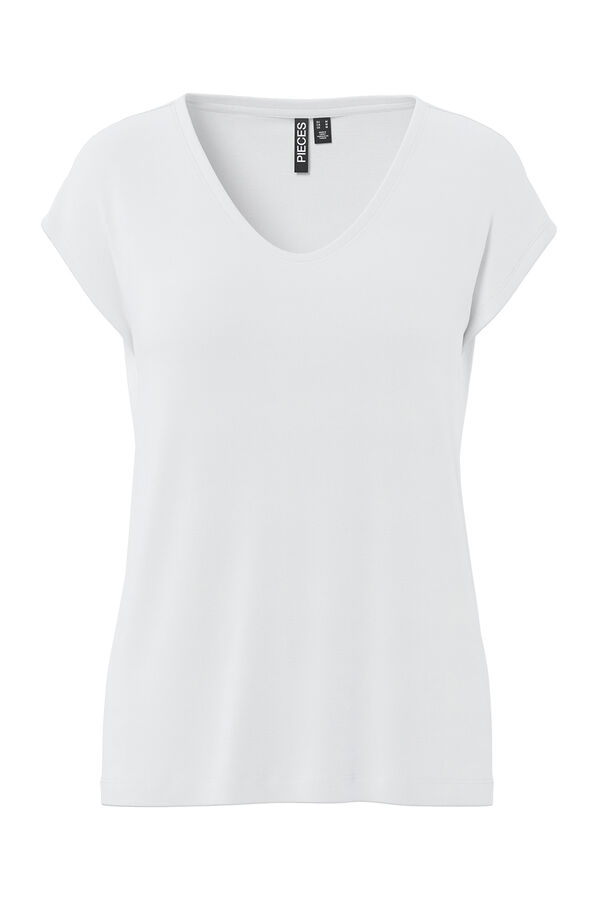 Pieces Cool V T-shirt white