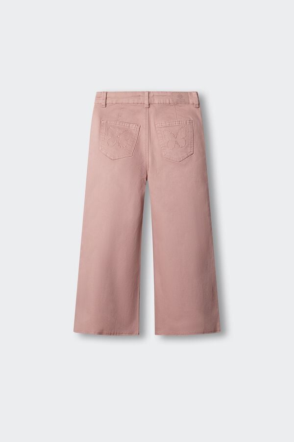Springfield Kids Osnovne culotte pantalone od kepera za devojčice Roze