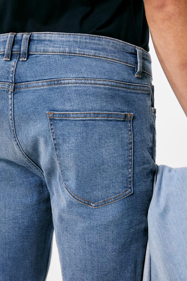 Springfield Jeans skinny lavés moyens salis bleu
