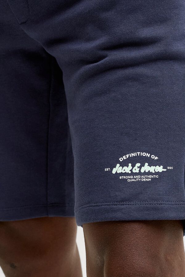 Jack & Jones Regular fit fleece Bermuda shorts blue