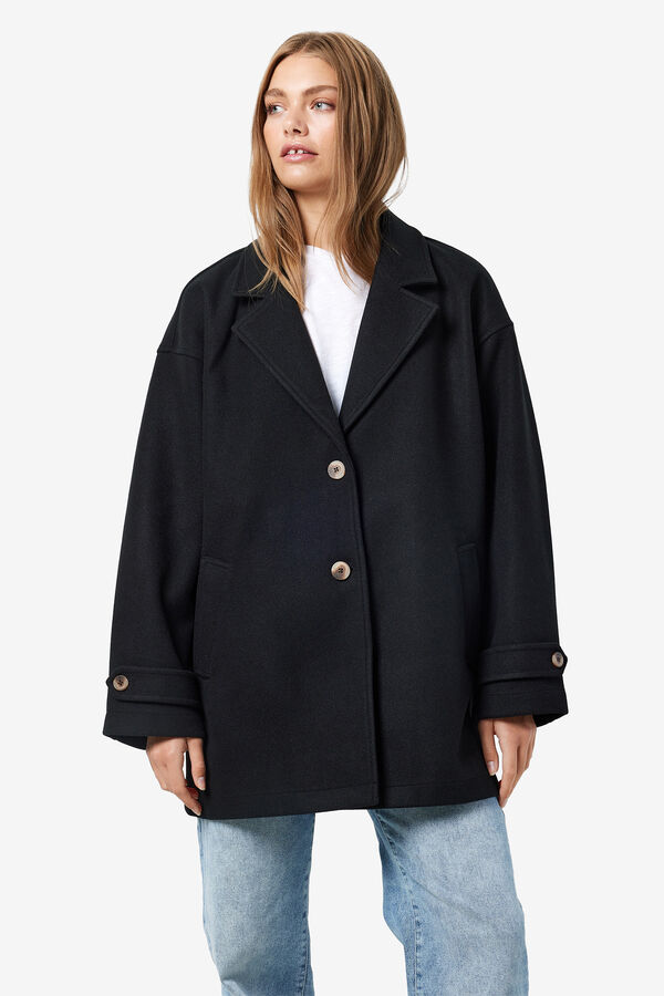 Noisy May Short coat with lapels black