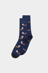 Springfield Socken lang Weltraumhund blau