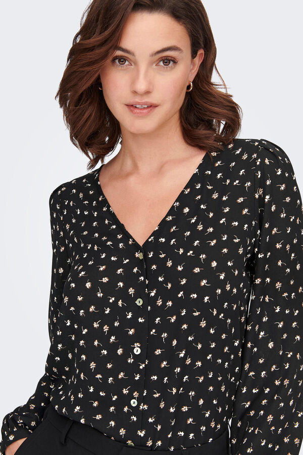 Springfield Long-sleeved blouse with buttons black