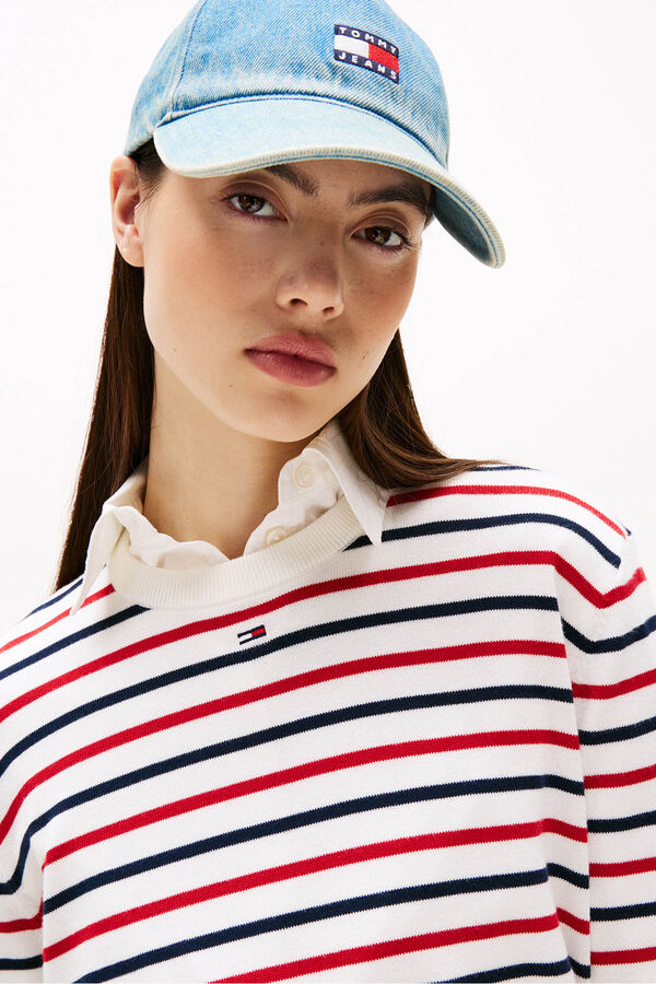 Tommy Jeans Women's striped jumper white