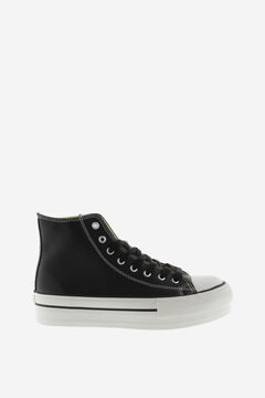Springfield Faux Leather High-Top Platform Trainers black