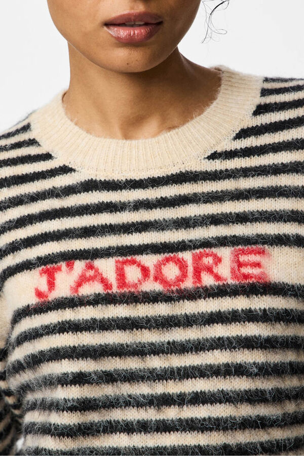 Pieces Jersey rayas contraste print jadore gris