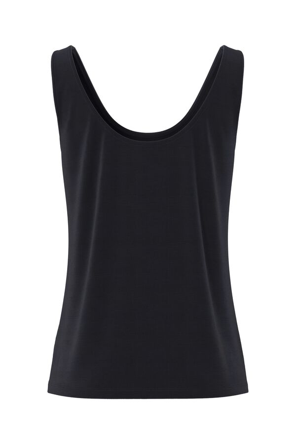 Pieces T-shirt de al&ccedil;as largas preto