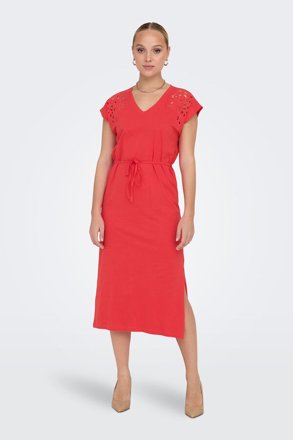 Springfield Midi-Kleid V-Ausschnitt rojo