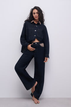 Only Jeans Wide Leg bolsillos cuadros