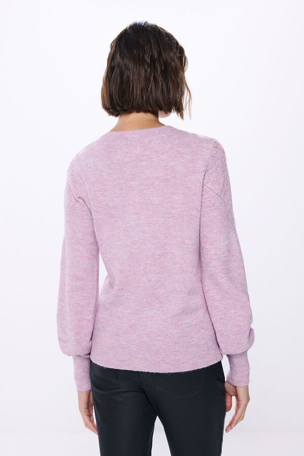 Springfield Pull détail pointelle violet