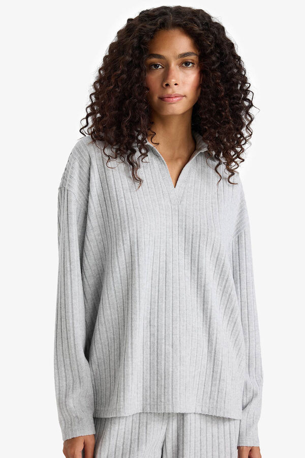 DeFacto Long-sleeved T-shirt grey