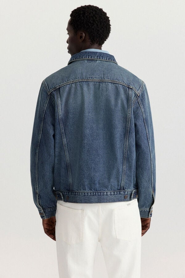Springfield Overtinted medium wash denim jacket blue