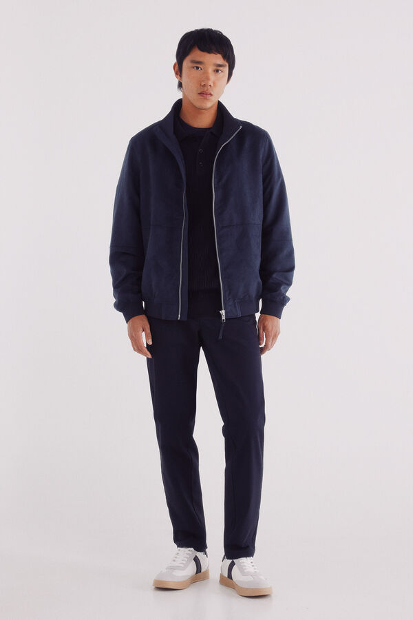 Springfield Faux suede jacket blue