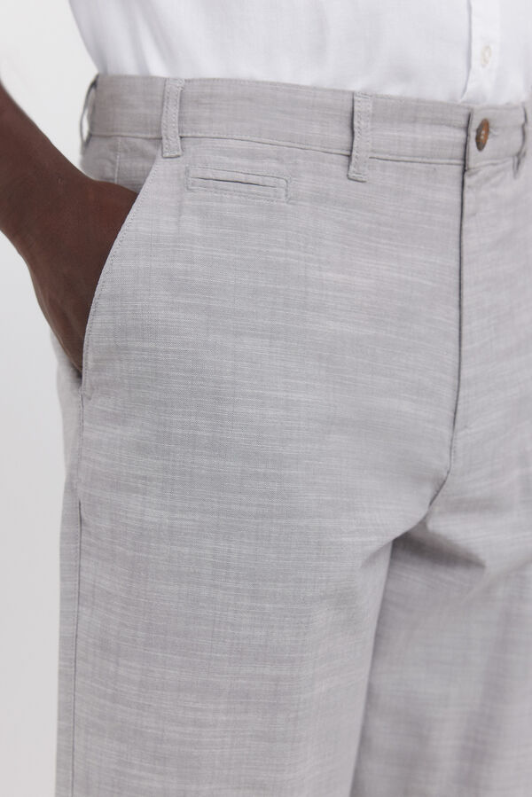 Springfield Bermude od chambray tkanine udobnog slim fit kroja Siva