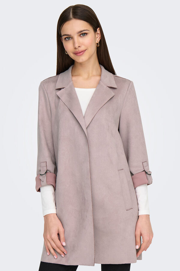 Only Casaco de camur&ccedil;a rosa