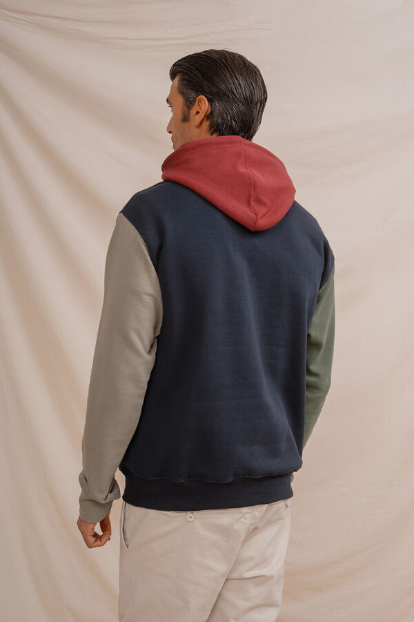 Celopman Sudadera canguro tricolor azul